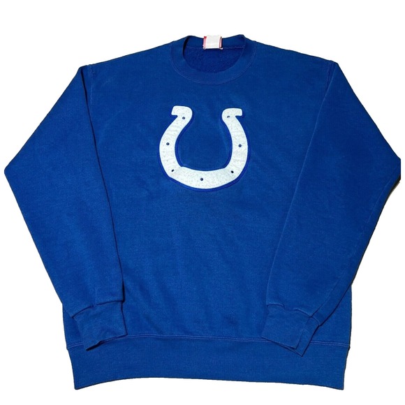 Indianapolis Colts Sweatshirt‎ Mens Medium Crewneck Blue Fleece NFL Football - Picture 1 of 6